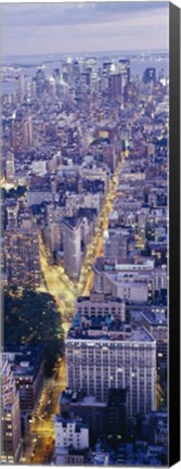 Framed Aerial View of Traffic Through Manhattan (vertical) Print