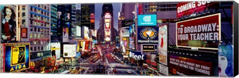 Framed High angle view of traffic on a road, Times Square, Manhattan, New York City, New York State, USA Print