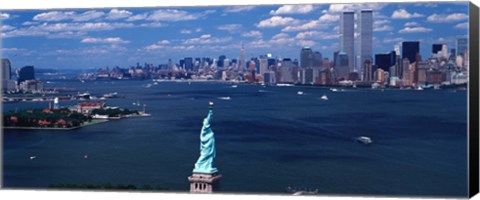 Framed Statue of Liberty with New York City Skyline Print