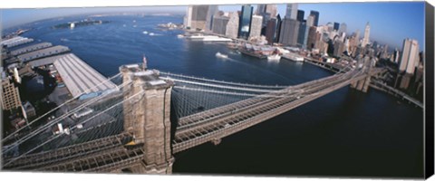 Framed New York, Brooklyn Bridge, aerial Print