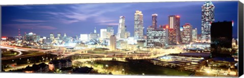 Framed Buildings lit up at dusk, Atlanta, Georgia, USA Print