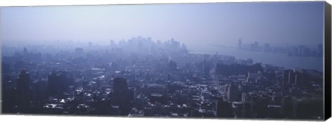 Framed Smog Over New York, NYC, New York City, New York State, USA Print