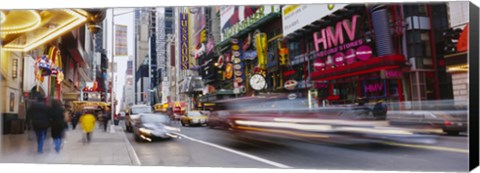 Framed Traffic on the street, 42nd Street, Manhattan, New York City, New York State, USA Print