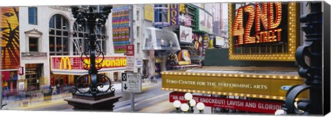 Framed Road running through a market, 42nd Street, Manhattan, New York City, New York State, USA Print