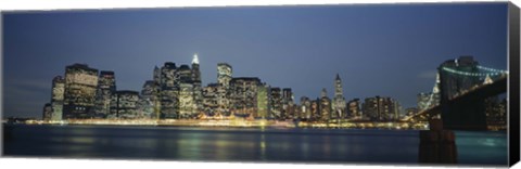 Framed Buildings On The Waterfront, NYC, New York City, New York State, USA Print
