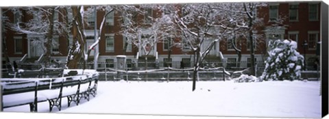 Framed Washington Square Park in the snow, Manhattan Print