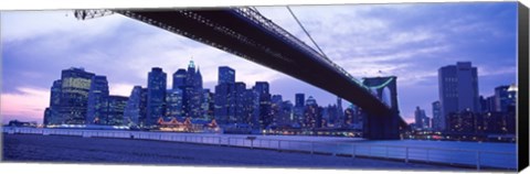 Framed Brooklyn Bridge and New York City Skyline Print