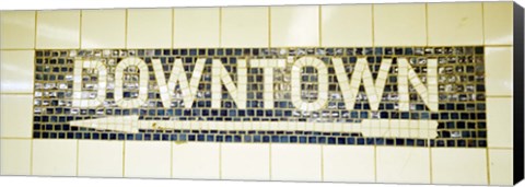 Framed USA, New York City, subway sign Print
