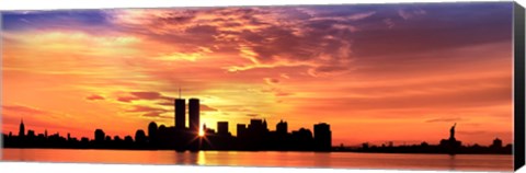 Framed US, New York City, skyline, sunrise Print