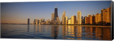 Framed Buildings on the waterfront, Chicago, Illinois, USA Print