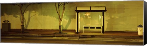 Framed Bus Stop At Night, San Francisco, California Print