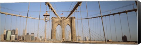 Framed USA, New York State, New York City, Brooklyn Bridge at dawn Print