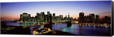 Framed High Angle View Of Brooklyn Bridge, NYC, New York City, New York State, USA Print