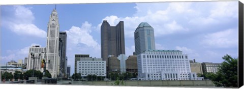 Framed USA, Ohio, Columbus, Clouds over tall building structures Print