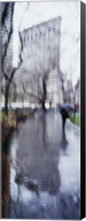 Framed Reflection Of A Building On Water, Flatiron Building, NYC, New York City, New York State, USA Print