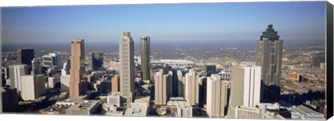 Framed Aerial view of Atlanta, Georgia Print