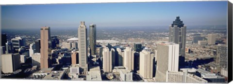 Framed Aerial view of Atlanta skyscrapers, Georgia Print