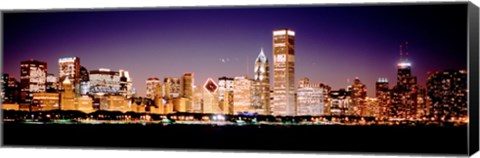 Framed Chicago Lights at Night Print