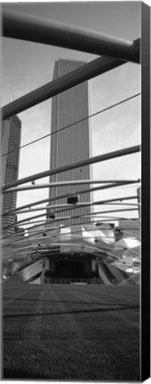 Framed Low angle view of a metal structure, Pritzker Pavilion, Millennium Park, Chicago, Illinois, USA Print