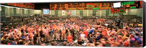 Framed Large group of people on the trading floor, Chicago Board of Trade, Chicago, Illinois, USA Print