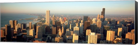 Framed High angle view of buildings in a city, Chicago, Illinois Print