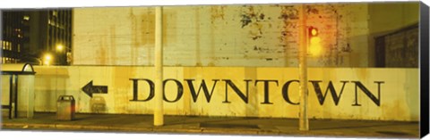 Framed Downtown Sign Printed On A Wall, San Francisco, California Print