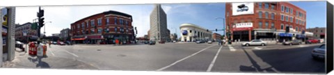 Framed Buildings in a city, Wicker Park and Bucktown, Chicago, Illinois, USA Print