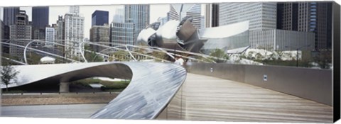 Framed Footbridge in a park, Millennium Park, Chicago, Illinois, USA Print