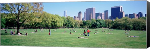 Framed Group Of People In A Park, Sheep Meadow, Central Park, NYC, New York City, New York State, USA Print