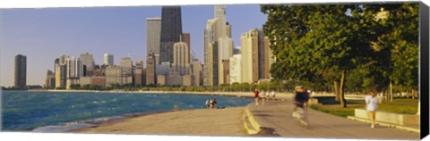 Framed Group of people jogging, Chicago, Illinois, USA Print