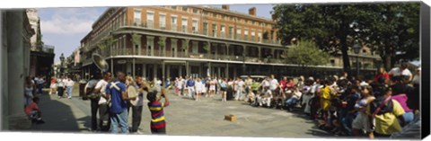 Framed Tourists in front of a building, New Orleans, Louisiana, USA Print