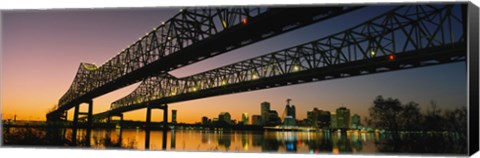 Framed Low angle view of a bridge across a river, New Orleans, Louisiana, USA Print