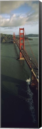 Framed Aerial view of a bridge, Golden Gate Bridge, San Francisco, California, USA Print