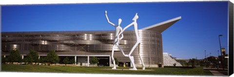 Framed Dancers sculpture by Jonathan Borofsky in front of a building, Colorado Convention Center, Denver, Colorado Print