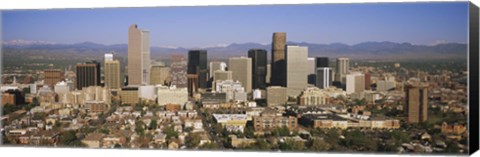 Framed Aerial view of Denver city, Colorado, USA Print