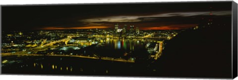 Framed Pittsburgh Buildings at Early Dawn Print