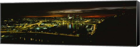 Framed Pittsburgh Buildings at Early Dawn Print