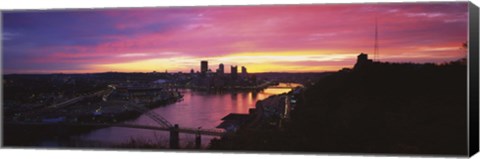 Framed Pittsburgh West End Bridge Sunset Print