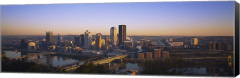 Framed Pittsburgh Buildings at Dawn Print