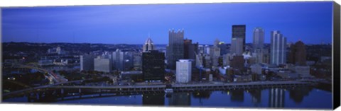 Framed Monongahela River at Dusk Print