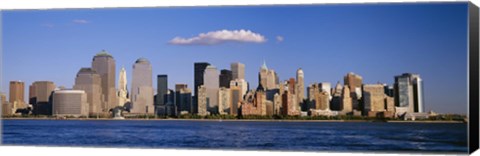 Framed New York City Waterfront with Blue Sky Print