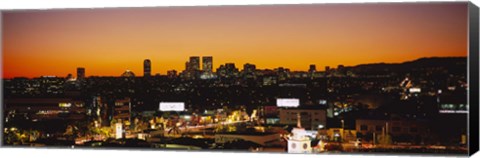 Framed High angle view of buildings in a city, Century City, City of Los Angeles, California, USA Print