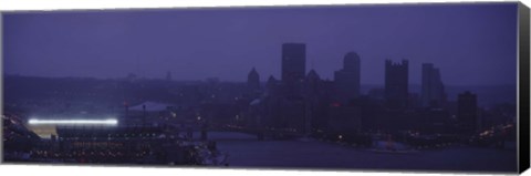 Framed Buildings in a city, Heinz Field, Three Rivers Stadium, Pittsburgh, Pennsylvania, USA Print