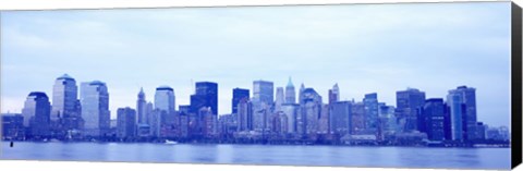 Framed New York Skyline in Blue Print