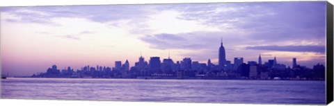 Framed Skyscrapers at the waterfront at sunrise, Manhattan, New York City, New York State, USA Print