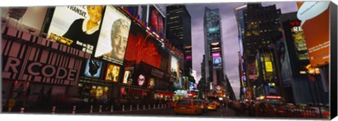 Framed Buildings lit up at night, Times Square, Manhattan Print