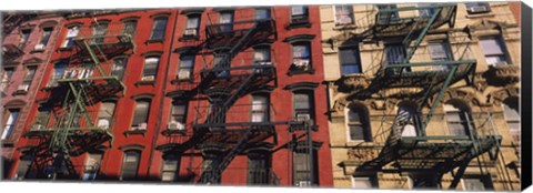 Framed Low angle view of fire escapes on buildings, Little Italy, Manhattan, New York City, New York State, USA Print