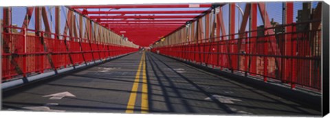 Framed Arrow signs on a bridge, Williamsburg Bridge, New York City, New York State, USA Print