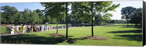 Framed Tourists at a memorial, Vietnam Veterans Memorial, Washington DC, USA Print