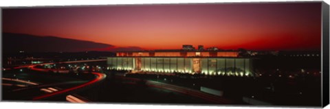 Framed High angle view of a building lit up at night, John F. Kennedy Center for the Performing Arts, Washington DC, USA Print